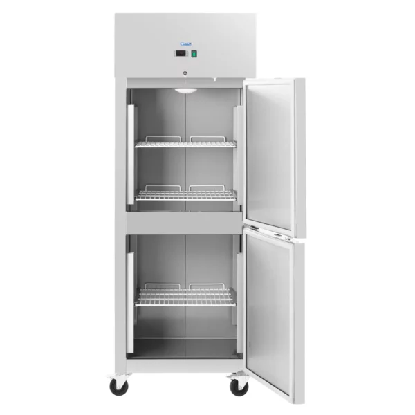 Gastro chladnička - 373 l - ušľachtilá oceľ - 2 dvere - 4 kolieska - uzamykateľná - Royal Catering - Image 4