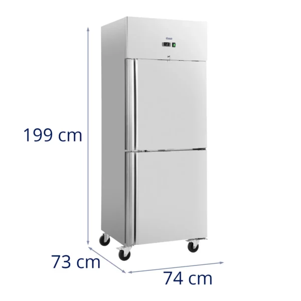 Gastro chladnička - 373 l - ušľachtilá oceľ - 2 dvere - 4 kolieska - uzamykateľná - Royal Catering - Image 2