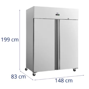 Gastro chladnička - 1340 l - ušľachtilá oceľ - 2 dvere - 4 kolieska - uzamykateľná - Royal Catering