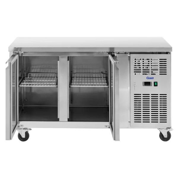 Chladiaci stôl na kolieskach - 260 l - 2 priehradky - 136 x 70 cm - trieda B - ušľachtilá oceľ - Royal Catering - Image 2
