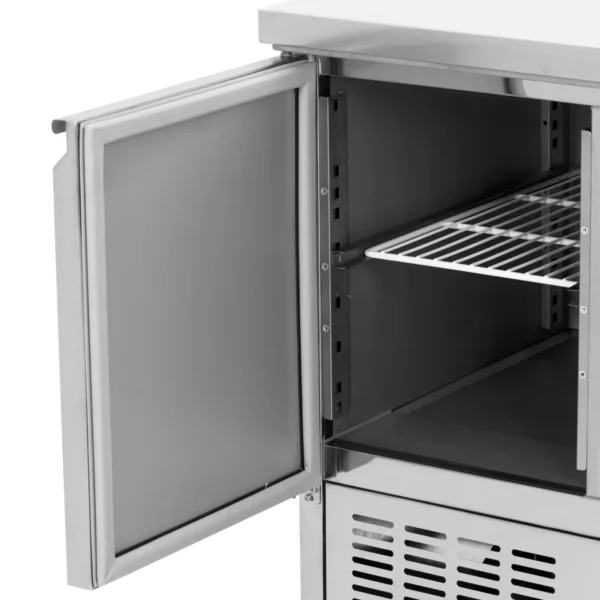 Chladiaci stôl na kolieskach - 240 l - 2 priehradky - 90 x 70 cm - trieda C - ušľachtilá oceľ - Royal Catering - Image 4