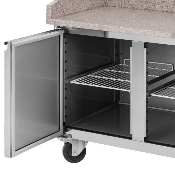 Chladiaci stôl na kolieskach - 560 l - 3 priehradky - 202 x 80 cm - ušľachtilá oceľ - Royal Catering - Image 3