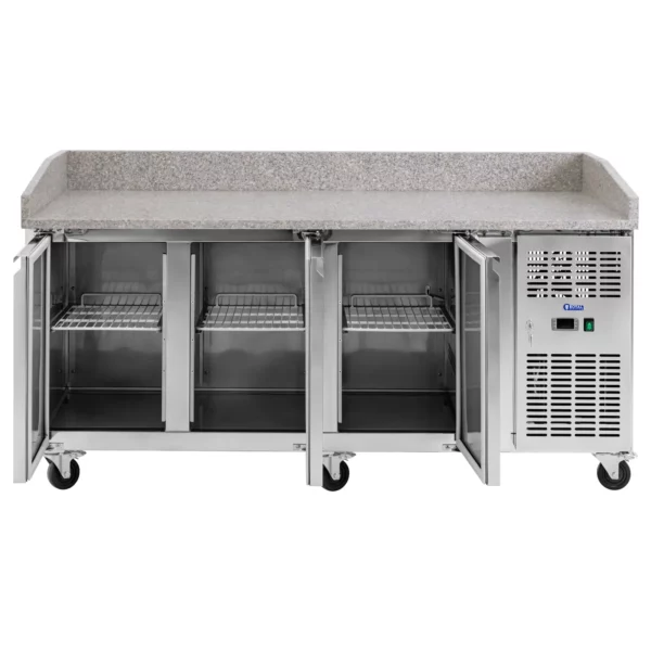 Chladiaci stôl na kolieskach - 560 l - 3 priehradky - 202 x 80 cm - ušľachtilá oceľ - Royal Catering - Image 2