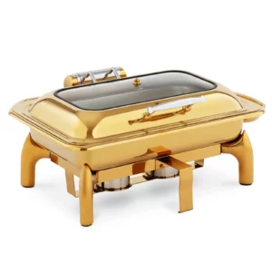 Chafing dish - GN 1/1 - 9 l - 2 nádoby na palivo - s okienkom - Royal Catering