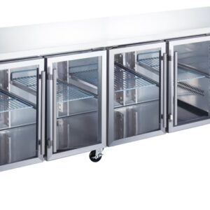 Chladiaci stôl 553L - 223cm - 4 sklenené dvierka