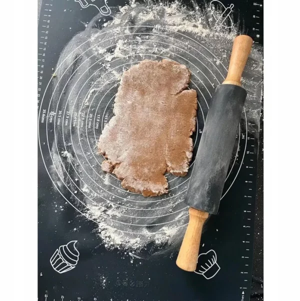 RUHHY 23760 Silikónová podložka 70 × 50 cm + valček na cesto, sivá - Image 4