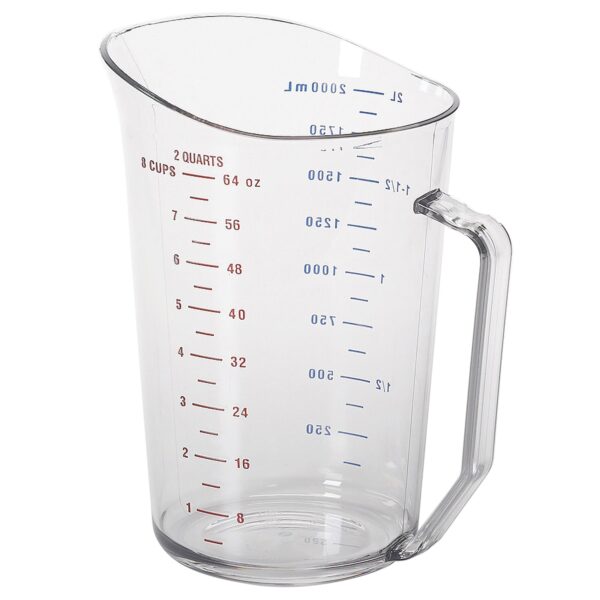 (12 kusov) CAMBRO | CAMWEAR® - Polykarbonátová odmerka so stupnicou - 2 litre - Číry - Image 3