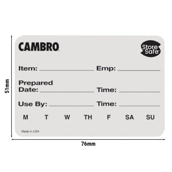 (24 kusov) CAMBRO | Rotačné štítky StoreSafe® – 250 štítkov na kotúč - Image 2