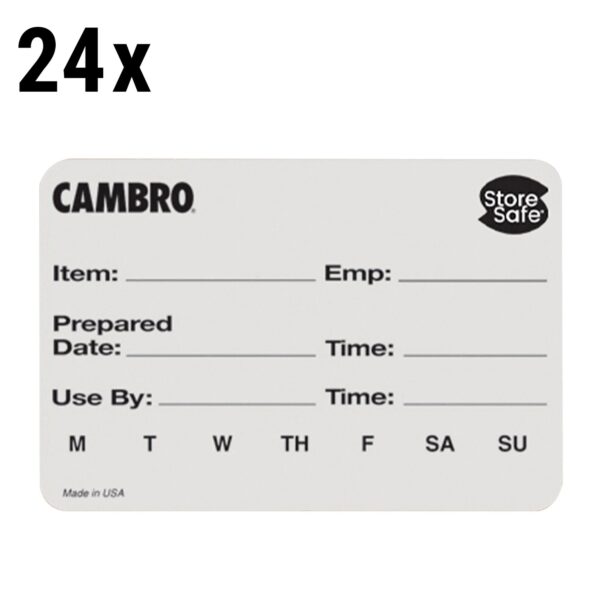 (24 kusov) CAMBRO | Rotačné štítky StoreSafe® – 250 štítkov na kotúč
