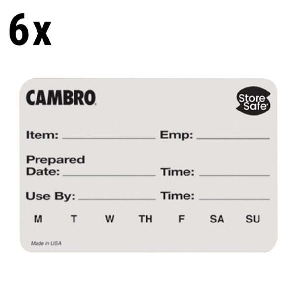 (6 kusov) CAMBRO | Rotačné štítky StoreSafe® – 250 štítkov na kotúč - Image 3
