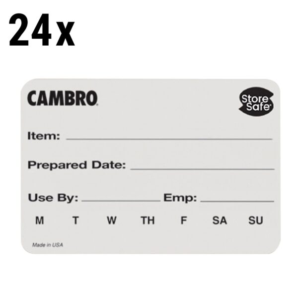 (24 kusov) CAMBRO | Rotačné štítky StoreSafe® – 250 štítkov na kotúč