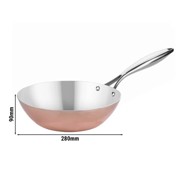 Wok panvica vyrobená z medi - Ø 28 cm - Image 5