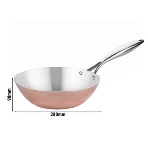 Wok panvica vyrobená z medi - Ø 28 cm