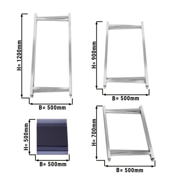 (3 kusy) súprava príručného/konferenčného stolíka - výška zloženia - 70, 90 a 120 cm - Image 4