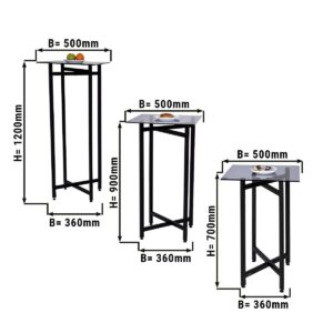 (3 kusy) súprava príručného/konferenčného stolíka - výška zloženia - 70, 90 a 120 cm