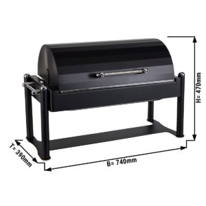 Elektrický chafing - GN 1/1 - s rolovacím vekom - čierny