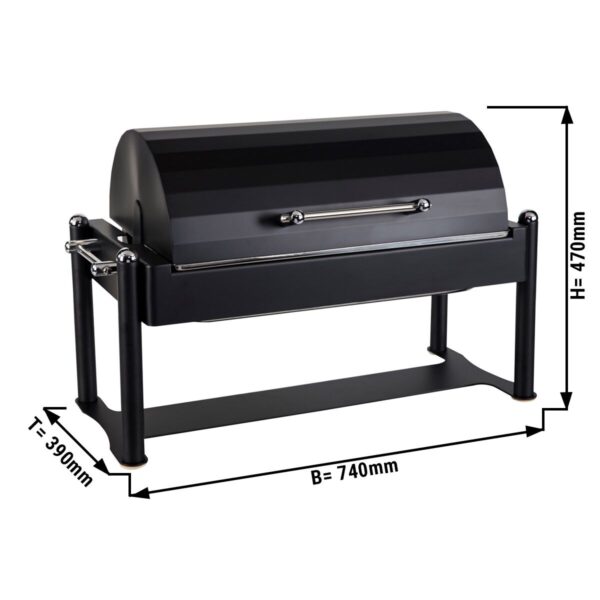 Elektrický chafing - GN 1/1 - s rolovacím vekom - čierny