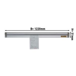 Bon koľajnica z hliníka - 122 cm | držiak na poznámky | Svorkovnica | Príjmová lišta | Poznámka koľajnica