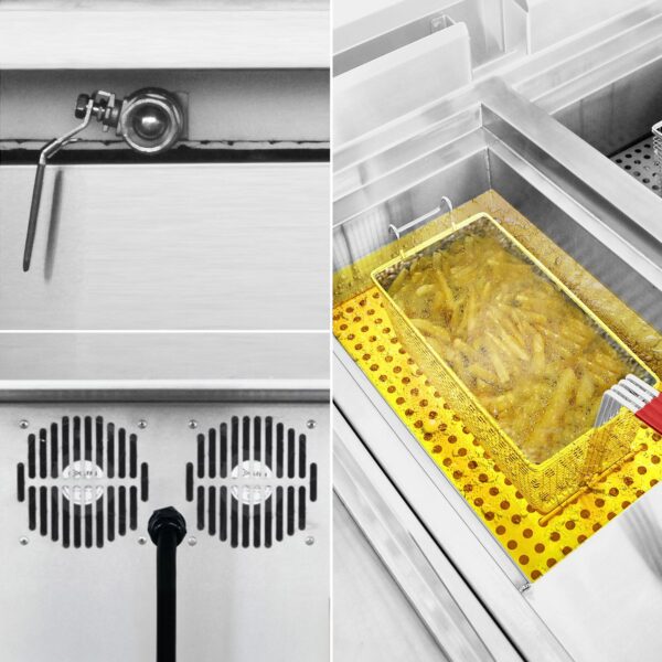 Indukčná fritéza - 30 litrov - 10 kW - s automatickým zdvíhaním koša - Image 2