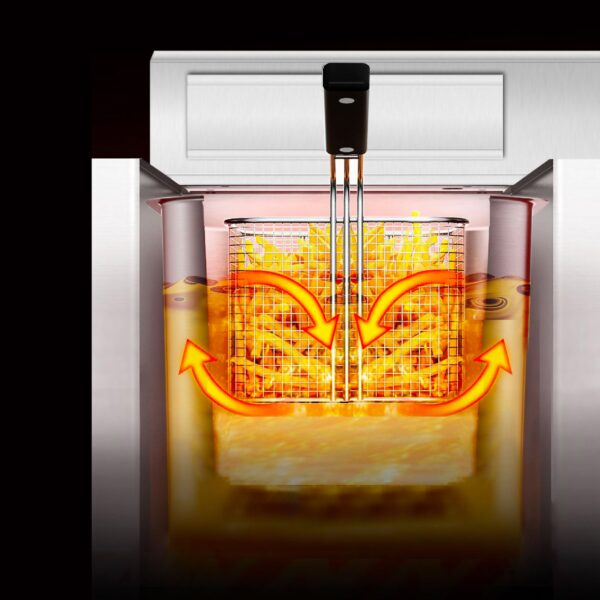 Indukčná fritéza - 30 litrov - 10 kW - s automatickým zdvíhaním koša - Image 3