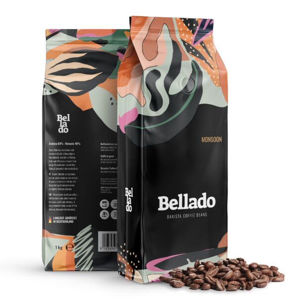 BELLADO | Kávové zrná "Monsoon" - 12x 1kg - 60% Arabica a 40% Robusta