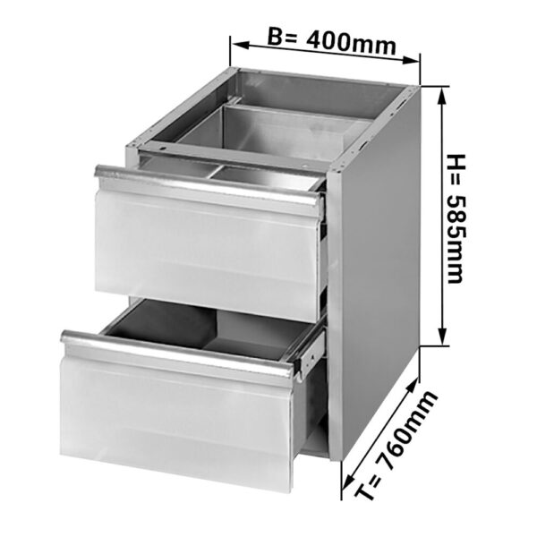 Zásuvkový blok PREMIUM - 2 zásuvky - modul spodnej konštrukcie 400x760mm - pre ATK hl.800mm - Image 3