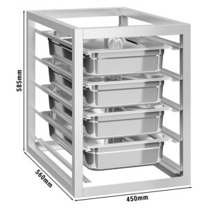 Modul spodnej konštrukcie s 5 drážkami - 450 x 560 mm - GN & EN - pre pracovné stoly série ATK hĺbka 600 mm