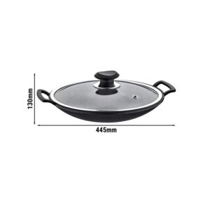 Wok Ø 340 mm nepriľnavý so sklenenou pokrievkou