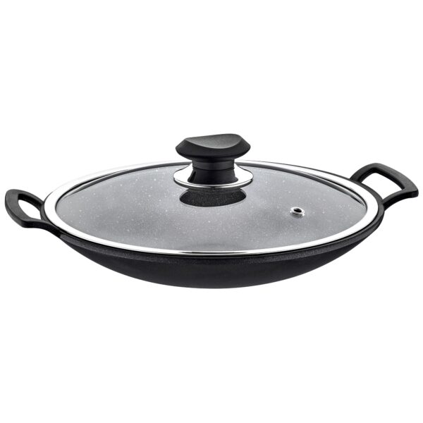 Wok Ø 300 mm nepriľnavý so sklenenou pokrievkou - Image 3