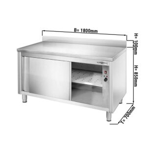 Ohrievacia skriňa PREMIUM - 1800x700mm - so zadnou stenou