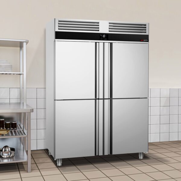 Nerezová chladnička PREMIUM - GN 2/1 - 1400 litrov - so 4 polovičnými dverami - Image 3