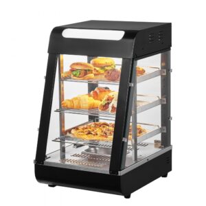 VEVOR 3-stupňový komerčný ohrievač potravín Osvetlenie skrinky na pizzu 57L 1kW