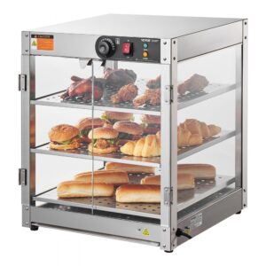 VEVOR 3-stupňový komerčný ohrievač potravín Osvetlenie skriniek na pizzu 800W