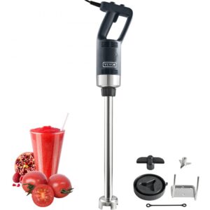 VEVOR Puree Blender elektrický tyčový mixér 750 W, vysokovýkonný mixér s nastaviteľnou rýchlosťou, nerezový viacúčelový tyčový mixér 855 mm, odnímateľná miešacia tyč, vrátane nástenného háku a výmennej hlavice čepele