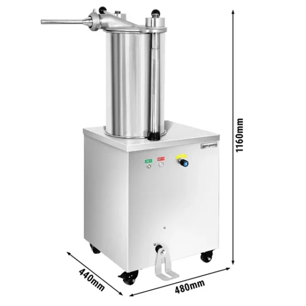 Hydraulická plnička klobás - 25L - 1,5 kW - nerezová oceľ - Image 8