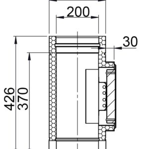 Čistiaca hladká rúra s boxom - vyrobená z nerezovej ocele - Ø 200 mm
