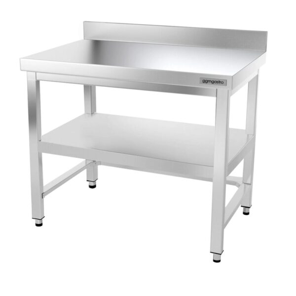 Nerezový pracovný stôl PREMIUM - 1000x600mm - s podnožou, podperou a podperou - Image 5
