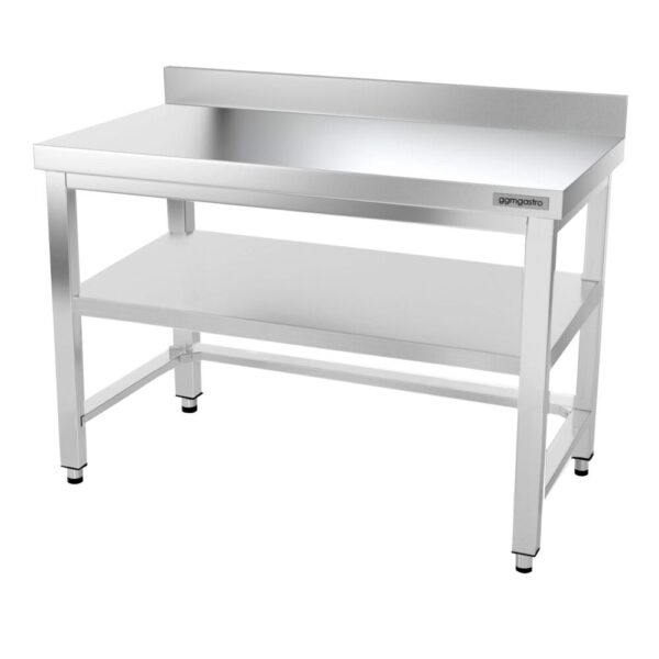 Nerezový pracovný stôl PREMIUM - 1200x600mm - s podnožou, podperou a podperou - Image 5
