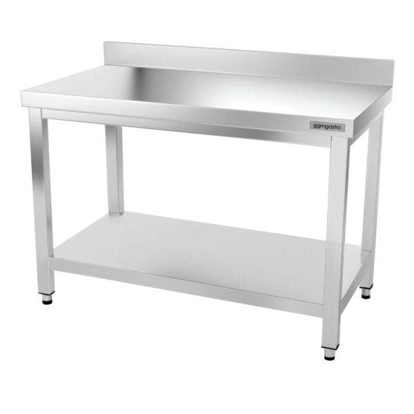 Nerezový pracovný stôl PREMIUM - 1200x600mm - s podnožou, podperou a podperou - Image 8
