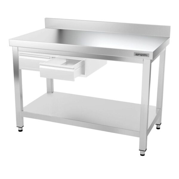 Nerezový pracovný stôl PREMIUM - 1200x600mm - s podnožou, podperou a podperou - Image 9