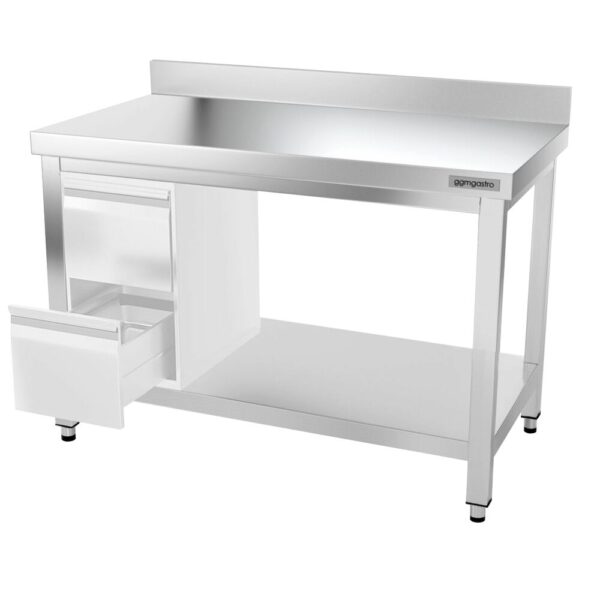 Nerezový pracovný stôl PREMIUM - 1200x600mm - s podnožou, podperou a podperou - Image 11