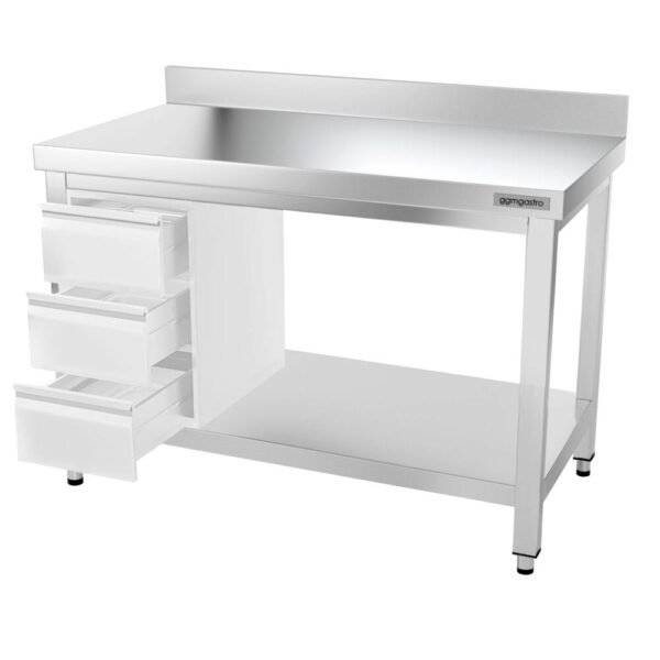Nerezový pracovný stôl PREMIUM - 1200x600mm - s podnožou, podperou a podperou - Image 12