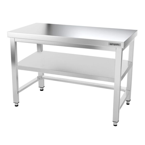 Nerezový pracovný stôl PREMIUM - 1200x600mm - s podnožou a vzperami - Image 6