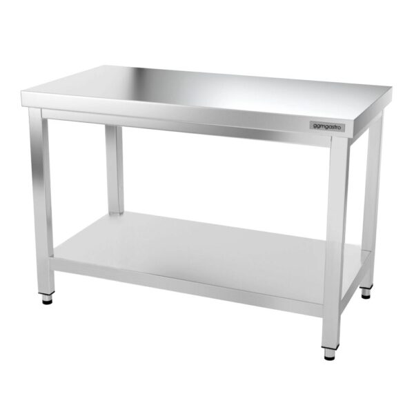 Nerezový pracovný stôl PREMIUM - 1200x600mm - s podnožou a vzperami - Image 9