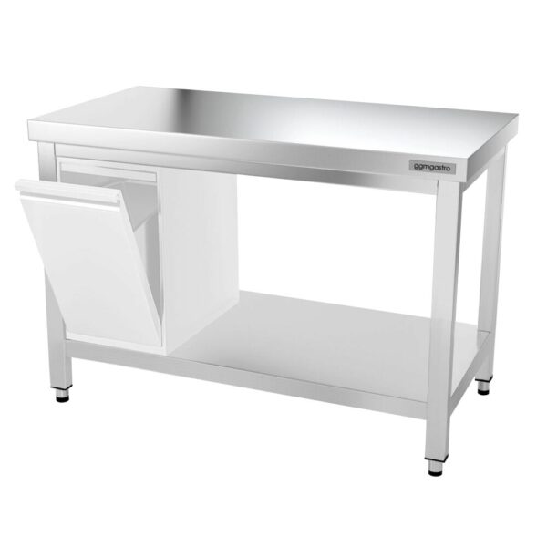 Nerezový pracovný stôl PREMIUM - 1200x600mm - s podnožou a vzperami - Image 11
