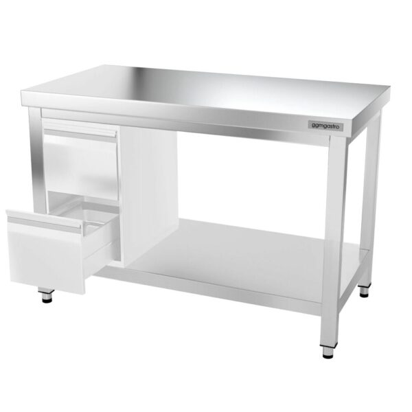 Nerezový pracovný stôl PREMIUM - 1200x600mm - s podnožou a vzperami - Image 12