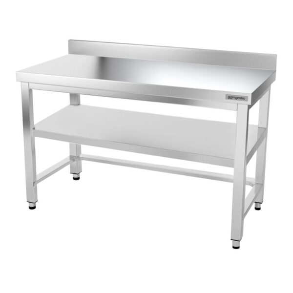 Nerezový pracovný stôl PREMIUM - 1400x600mm - s podnožou, podperou a podperou - Image 5