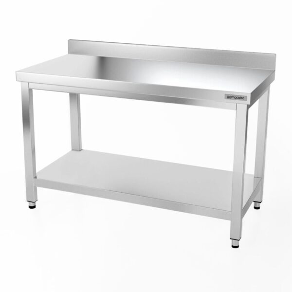 Nerezový pracovný stôl PREMIUM - 1400x600mm - s podnožou, podperou a podperou - Image 8