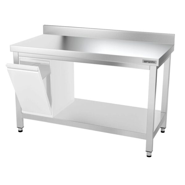 Nerezový pracovný stôl PREMIUM - 1400x600mm - s podnožou, podperou a podperou - Image 10
