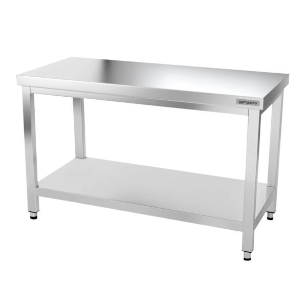 Nerezový pracovný stôl PREMIUM - 1400x600mm - s podnožou a vzperami - Image 6